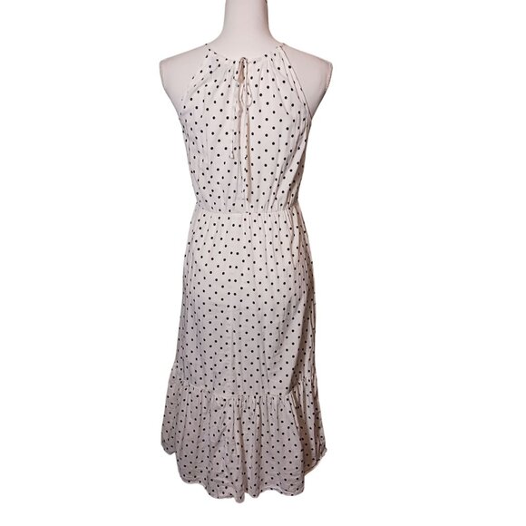 Banana Republic Sleeveless Cotton White/Black Polka-dot Tiered Midi‎ Dress XS - Picture 4 of 10